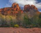 USA, Arizona. Sunrise on mountain and valley landscape. Art Print